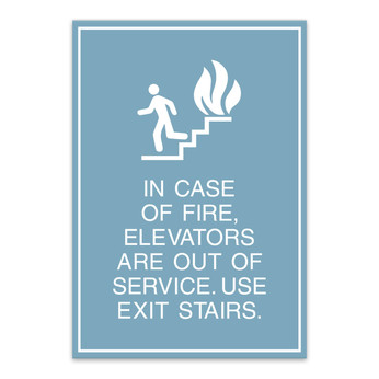 In Case Of Fire, Elevators Out Of Service Sign with Border - 9"Wx13"H