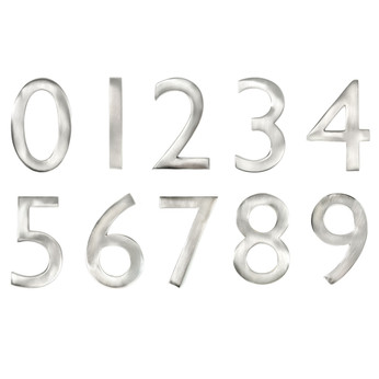 4" Satin Nickel Metal Door Numbers