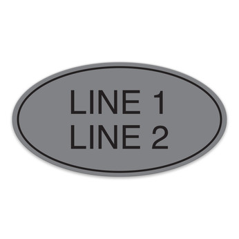 Essential Oval 2-Line Informational Sign - 7.5"W x 4"H
