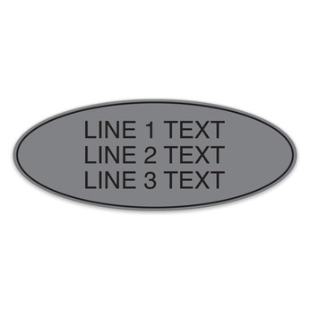 Essential Oval 3-Line Informational Sign - 11.5"W x 5"H