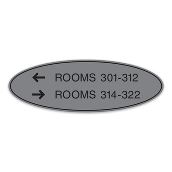 Essential Oval 2-Line Directional Sign - 11.75"W x 4"H
