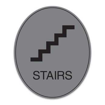 Essential Engraved Oval Stair Sign with Border - 7.5"W X 9"H