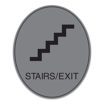 Essential Engraved Oval Stairs/Exit Sign with Border - 7.5"W X 9"H