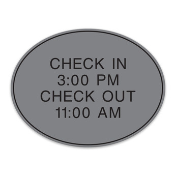 Essential Engraved 6 Line Informational Oval Sign with Border- 7.5"W X 5.75"H