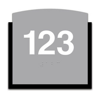 Layered Series 4.5" x 5" Room Number Sign with Symbol