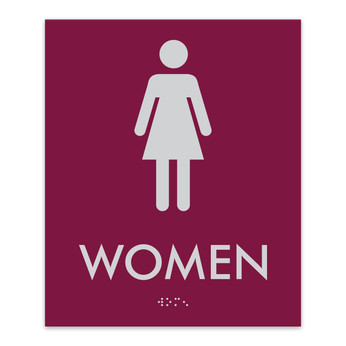 Essential ADA Braille Women's Restroom Sign - 7.5" x 9"