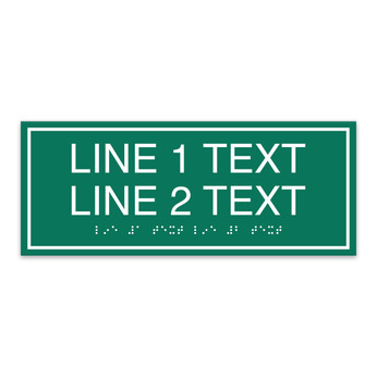 Essential ADA 2 Line Informational Sign with Border - 10" x 4"