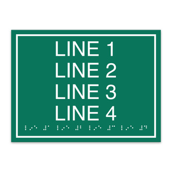 Essential ADA 4 Line Informational Sign with Border - 8" x 6"
