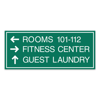 Essential ADA 3-Line Directional Sign with Border - 11.75" x 5"