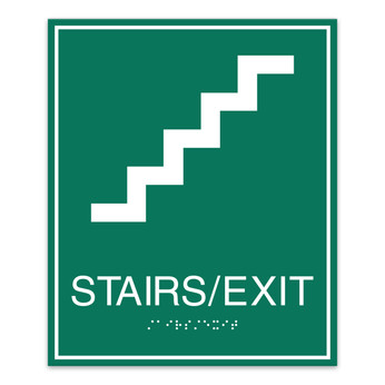 Essential ADA Braille Stairs/Exit Sign with Border - 7.5" x 9"