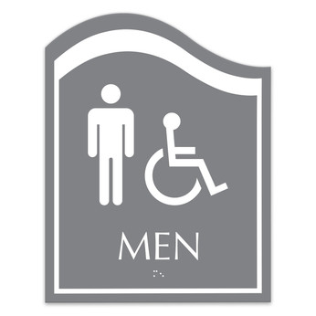 Ocean ADA Men/Accessible Restroom Sign - 8" x 10.25"
