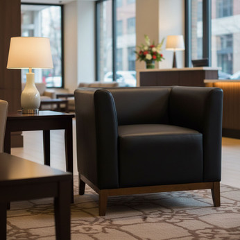 Upholstered Lounge Chairs with Square Back