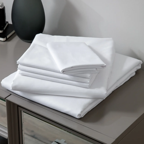 LodgMate 144 ct. White Flat Sheets - King 108"x110"