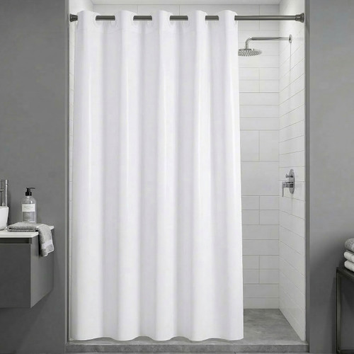 Pre-Hooked 8 Gauge PEVA Shower Curtain - 71" x 74"