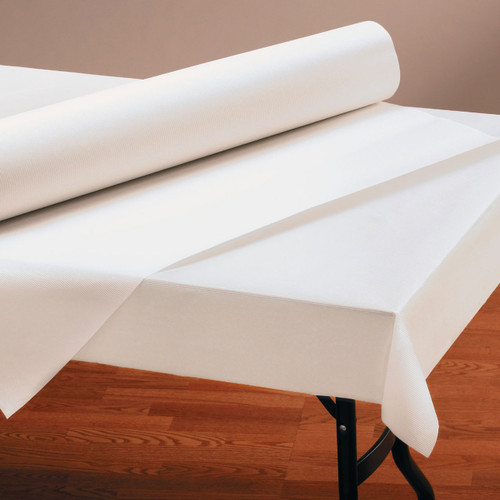 THE TABLECLOTH SHOP – Weiße Papiertischdecken Im Pack Mit 25 Stück, 90x88 Cm, Damast-Optik, Recyceltes Material, Perforiert