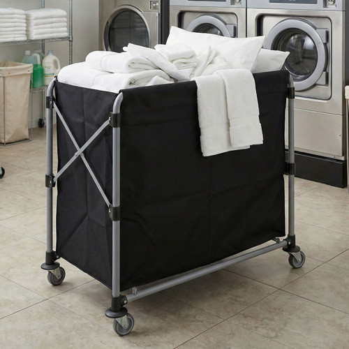 LAUNDRYCARTSINGLEPOLE + 2BASKETセット lk31l_lodgmate_8_bushel_foldin