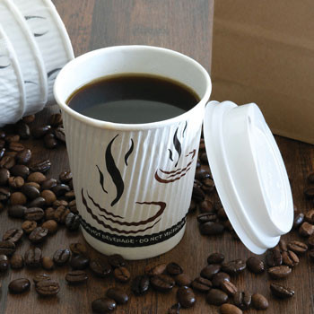 9 oz. Ripple Wall Hot Cup (Wrapped) & Lid