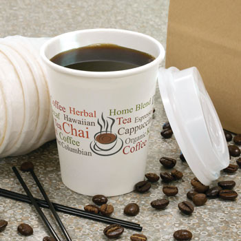9 oz. Disposable Paper Hot Cup (Wrapped) & Lid