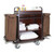 Deluxe High Capacity Metal Housekeeping Cart With Mahogany Panels