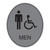 Essential Engraved Oval Men's Restroom Sign with Border + Handicap Symbol