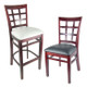 Wood Window Back Chair with Black Vinyl Seat