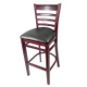 Wood Ladder Back Stool with Black Vinyl Seat