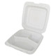 3-Compartment Plastic Hinged Square Container