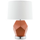 31"H Casual Table Lamp - Orange Body & Chrome Base