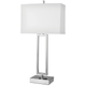 28"H Parallel Single Table Lamp with 1 Outlet - Brushed Nickel
