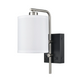 Pristine Single Wall Lamp with 1 Outlet (Brushed Nickel Accents)