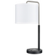 23"H Pristine Single Table Lamp w/ 1 Outlet, 1 USB & 1 QI Wireless Charger (Brushed Nickel Accents)