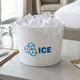 2 qt. Round White Ice Bucket with Blue "ICE" - 80/bx.