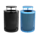 36 Gal. Round Diamond Steel Trash Receptacle with Rain Bonnet Lid