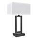 26"H Parallel Desk Lamp w/ 2 Outlets, 1 USB Port, 1 AC Adapter - Matte Black