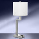 Truly Yours - Brushed Steel 2-Light Nightstand Lamp with 2 outlets & USB (26"H)