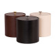 Leatherette Round Ice Bucket with Small Metal Knob - 3 Qt.