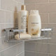 Chrome Corner Shower Caddy with Straight Open Front