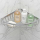 Chrome Corner Shower Caddy with Curved Closed Front