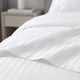 LodgMate Milano 200 ct. White Satin Stripe Sheets and Pillowcases