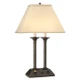 Hammertone Bronze 2 Light Desk Lamp with 2 Outlets & USB (26"H)