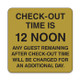 2"x2" Engraved Message Sign - Check-Out Noon