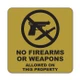 3"x3" Engraved Message Sign - No Weapons