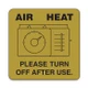 3"x3" Engraved Message Sign - Please Turn Off Air/Heat