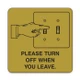 3"x3" Engraved Message Sign - Please Turn Off Lights