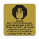 3"x3" Engraved Message Sign - Notice...Room Contents