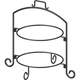 2-Tier Round Black Iron Stand