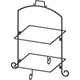 2-Tier Square Black Iron Stand