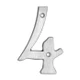 4" Brushed Aluminum Door Numbers - #4