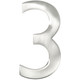 4" Satin Nickel Metal Door Numbers - #3