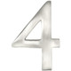 4" Satin Nickel Metal Door Numbers - #4